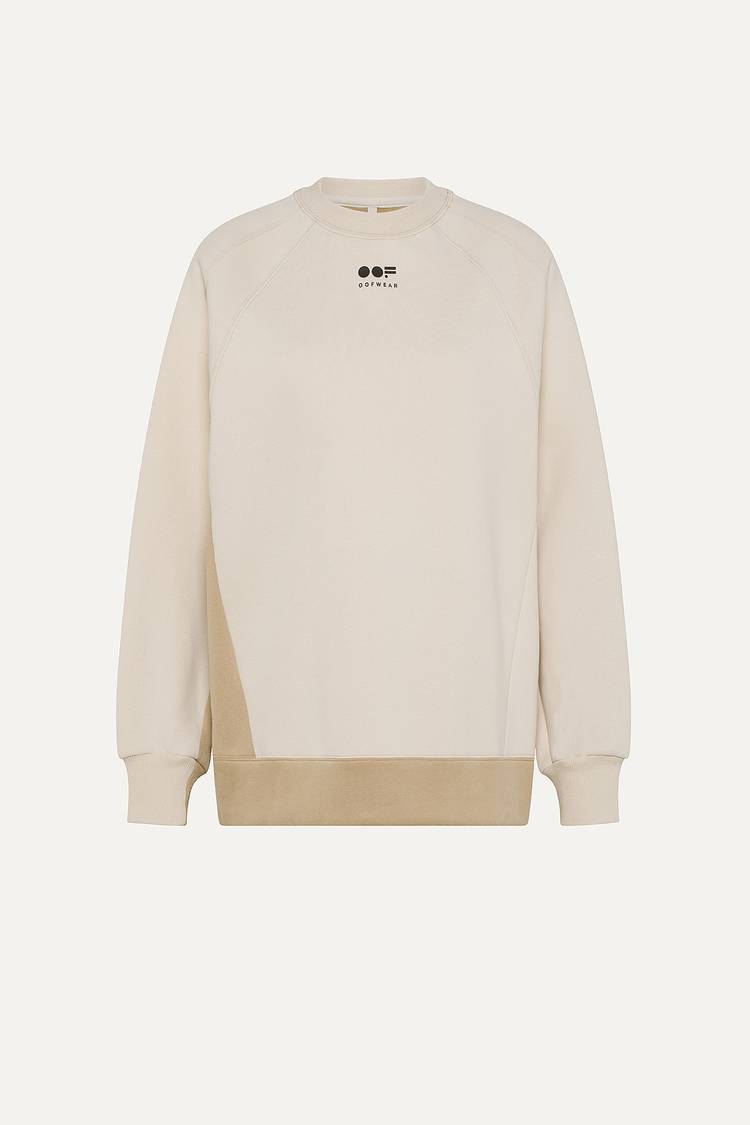 Oof Wear FELPA BICOLOR 4067 CON LOGO - PANNA/BEIGE Moda