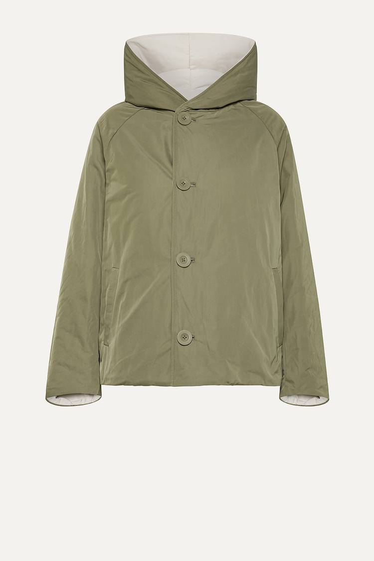 Oof Wear GIACCA REVERSIBILE 9006 IN NYLON MEMORY - PANNA/VERDE MILITARE Italy