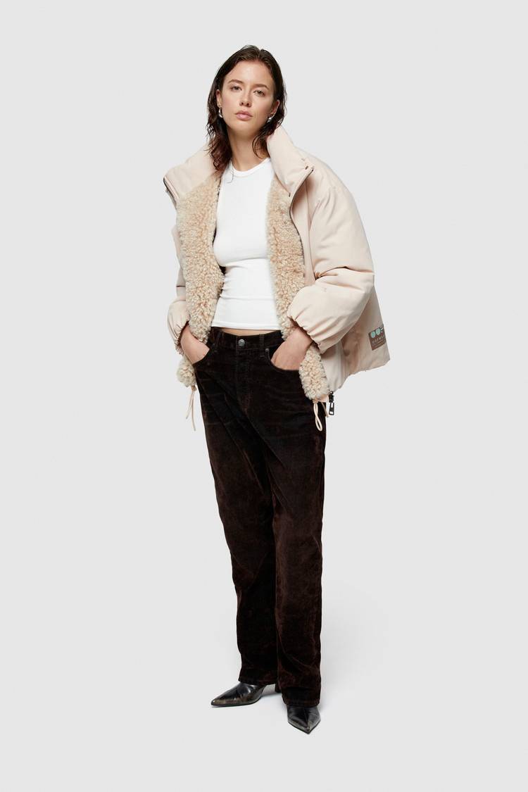 Oof Wear GIACCA REVERSIBILE 9256 IN PELLICCIA SINTETICA E COTONE - ECRU/NATURALE Italia