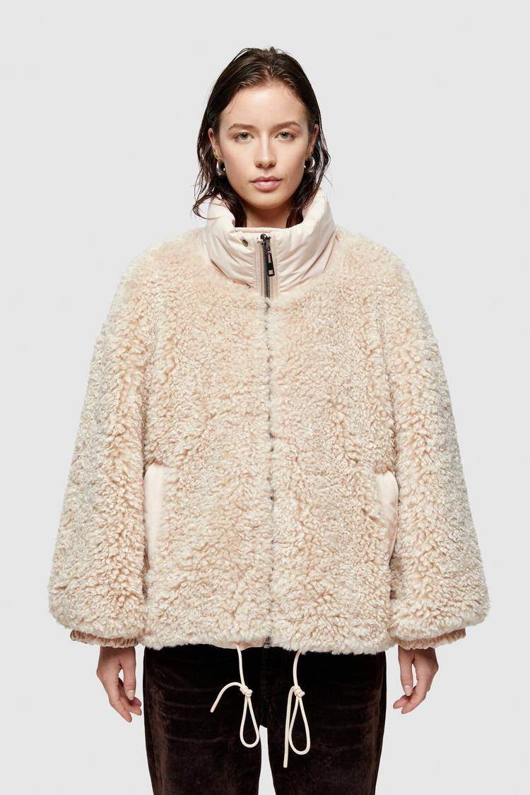 Oof Wear GIACCA REVERSIBILE 9256 IN PELLICCIA SINTETICA E COTONE - ECRU/NATURALE Italia