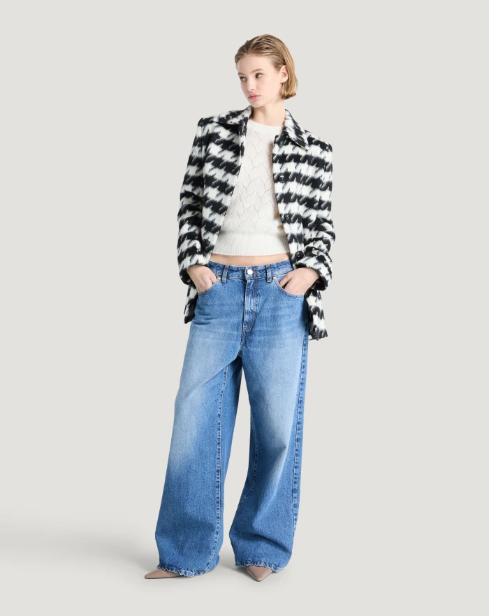 ﻿Pantaloni Torino Cappotto in velour pied-de-poule Spedizione Gratuita