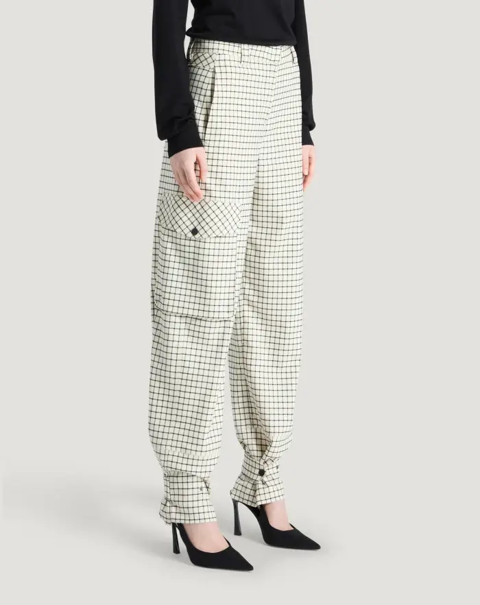 Pantaloni Torino Pantaloni Giselle in lana stretch check Sottocosto