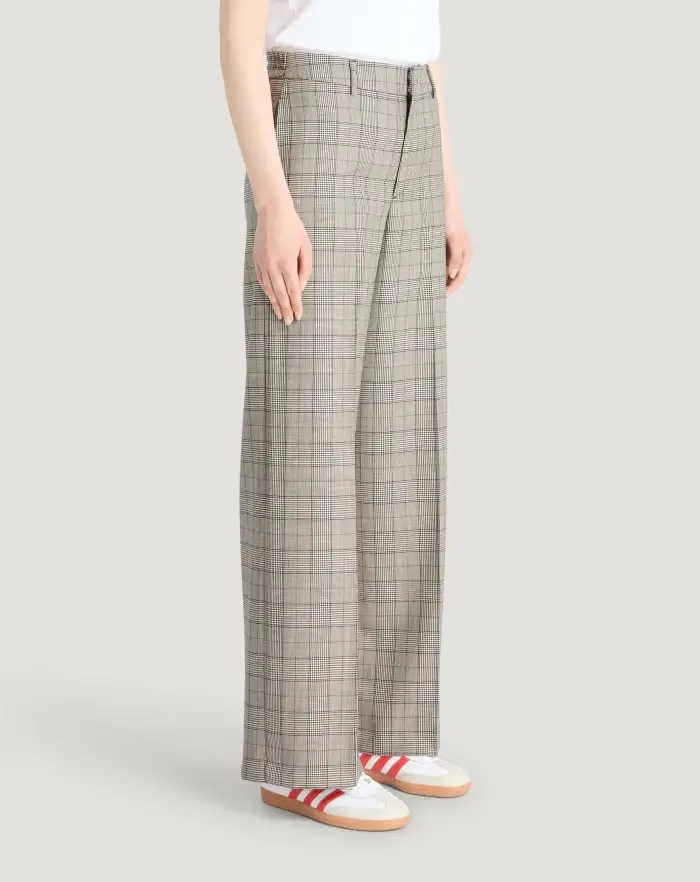 Pantaloni Torino Pantaloni Lorenza in lana check Offerta