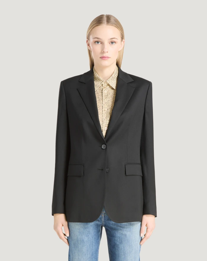 Pantaloni Torino Blazer in twill di lana fluida Saldi Di Fabbrica