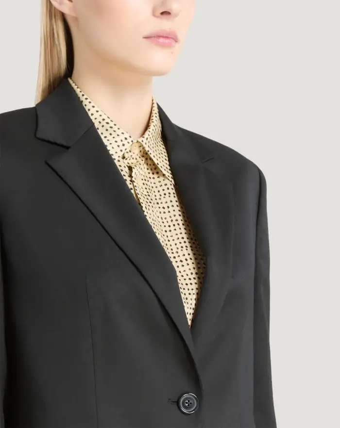 Pantaloni Torino Blazer in twill di lana fluida Saldi Di Fabbrica