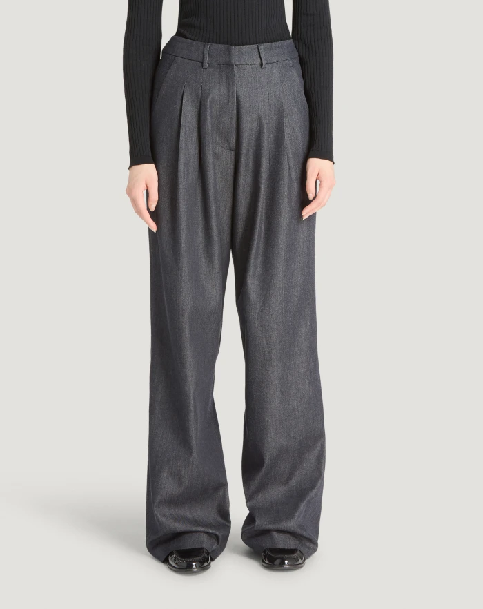 Pantaloni Torino Jeans Frankie in denim di cotone e seta Moda