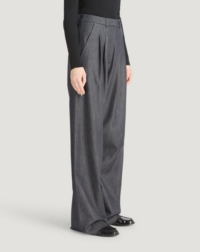 Pantaloni Torino Jeans Frankie in denim di cotone e seta Moda