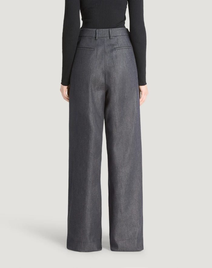 Pantaloni Torino Jeans Frankie in denim di cotone e seta Moda