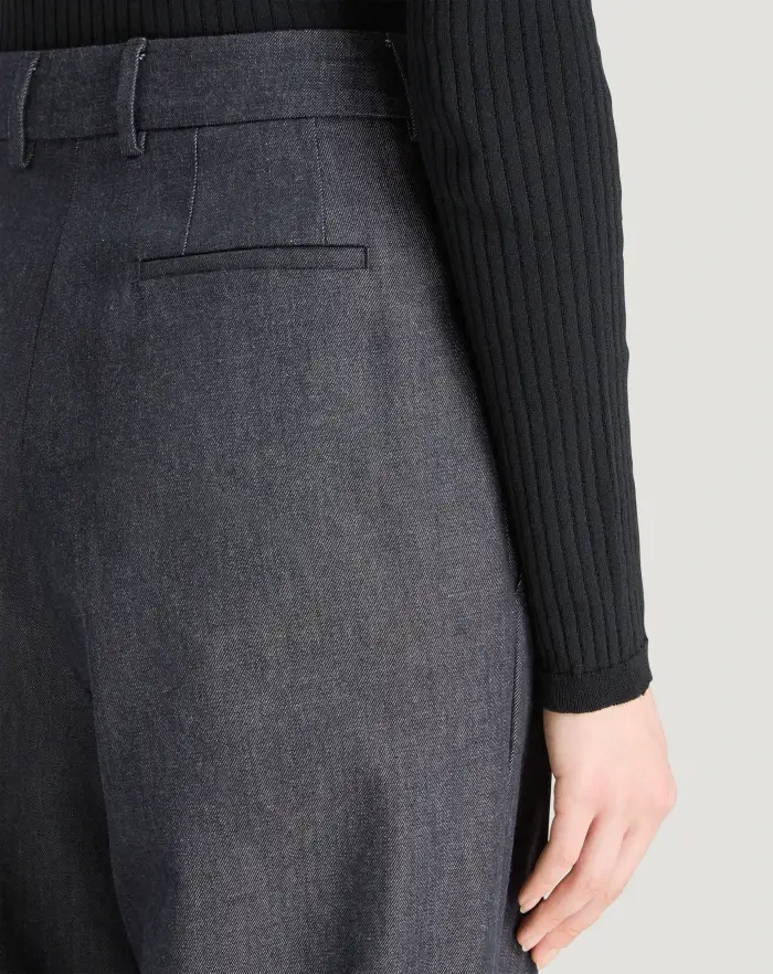 Pantaloni Torino Jeans Frankie in denim di cotone e seta Moda