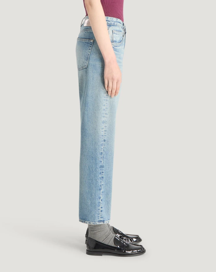 Pantaloni Torino Jeans Tina in denim indigo di cotone Nuovo