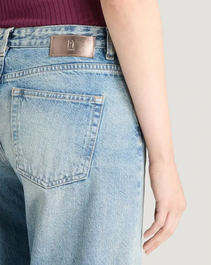 Pantaloni Torino Jeans Tina in denim indigo di cotone Nuovo