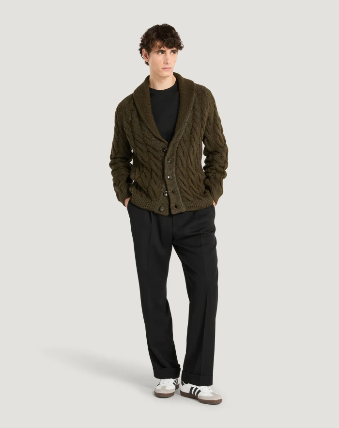 Pantaloni Torino Cardigan in lana e cachemire Saldi Di Fabbrica
