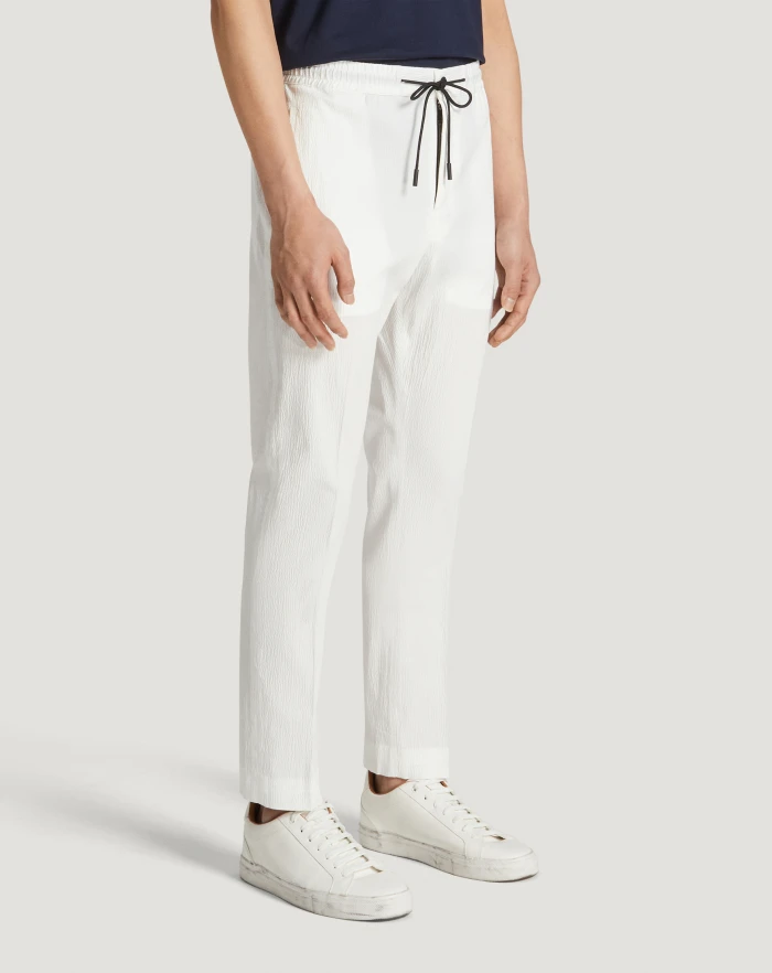 Pantaloni Torino Pantaloni Omega in cotone seersucker Offerta