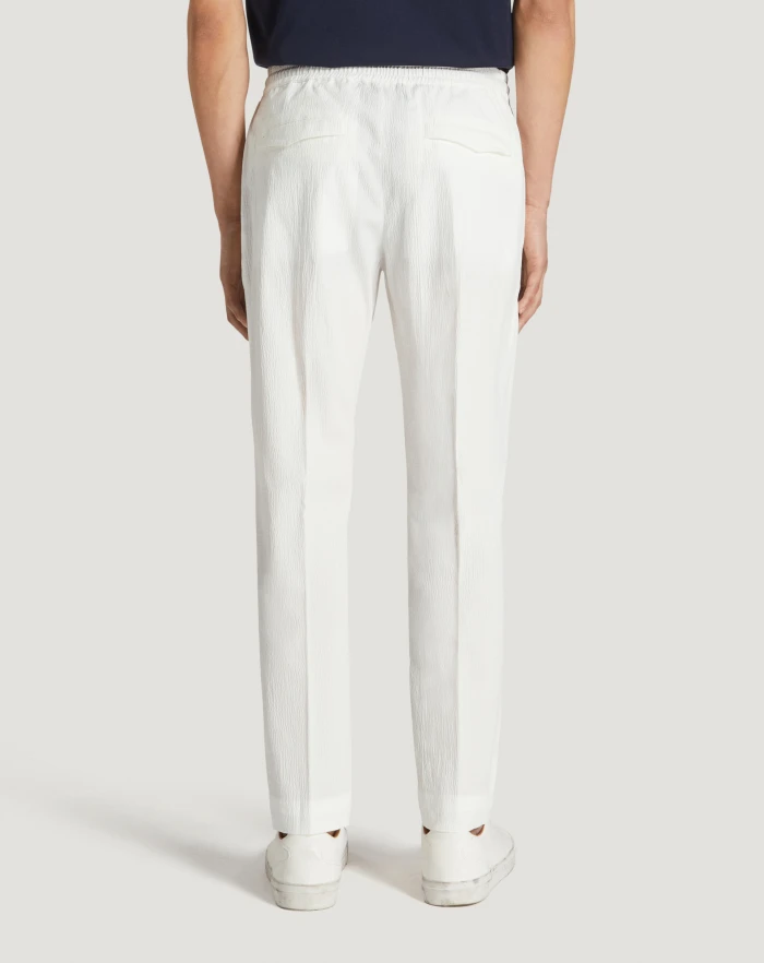 Pantaloni Torino Pantaloni Omega in cotone seersucker Offerta