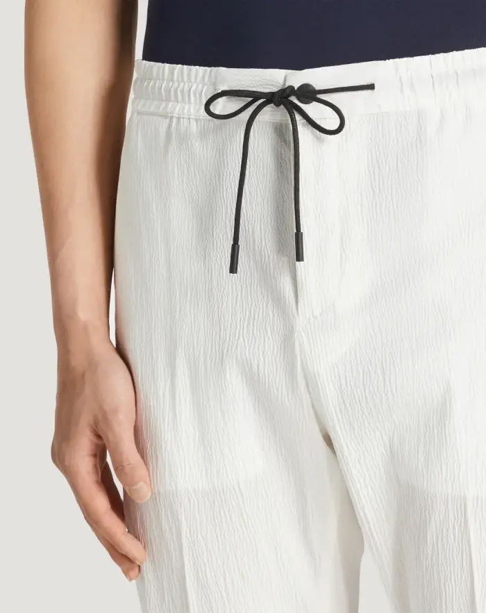 Pantaloni Torino Pantaloni Omega in cotone seersucker Offerta