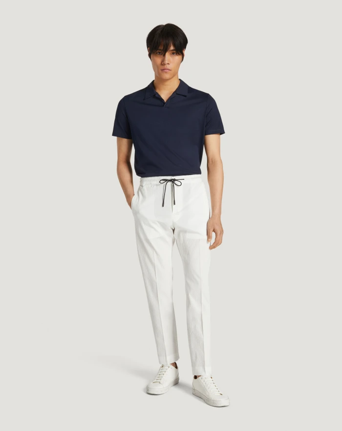 Pantaloni Torino Pantaloni Omega in cotone seersucker Offerta