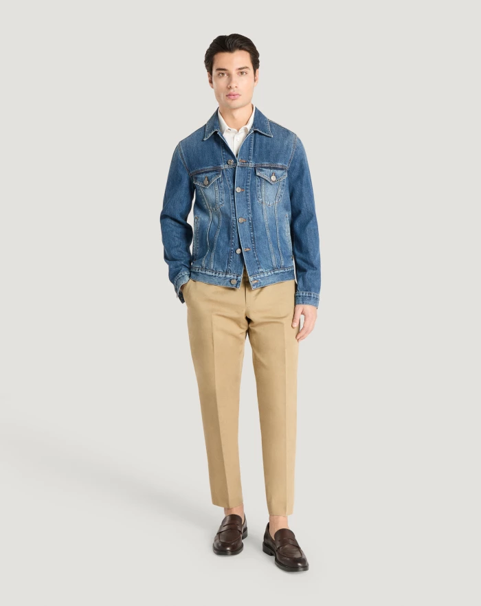 Pantaloni Torino Pantaloni Rebel in gabardina di cotone e lino Saldi Di Fabbrica