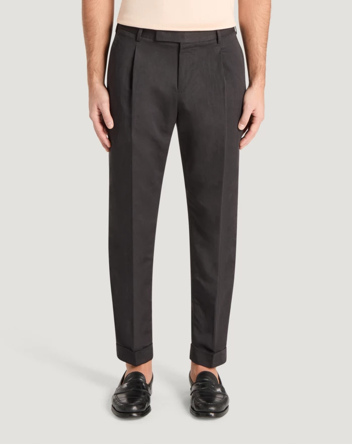 Pantaloni Torino Pantaloni Rebel in gabardina di cotone e lino 2025