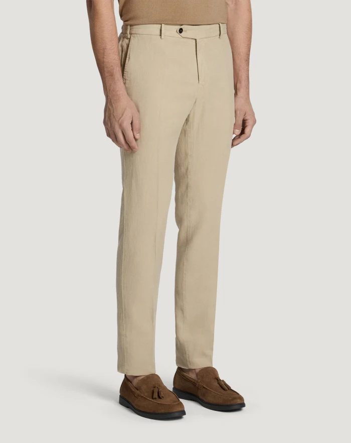 Pantaloni Torino Pantaloni Slim in cotone e lino batavia Italy