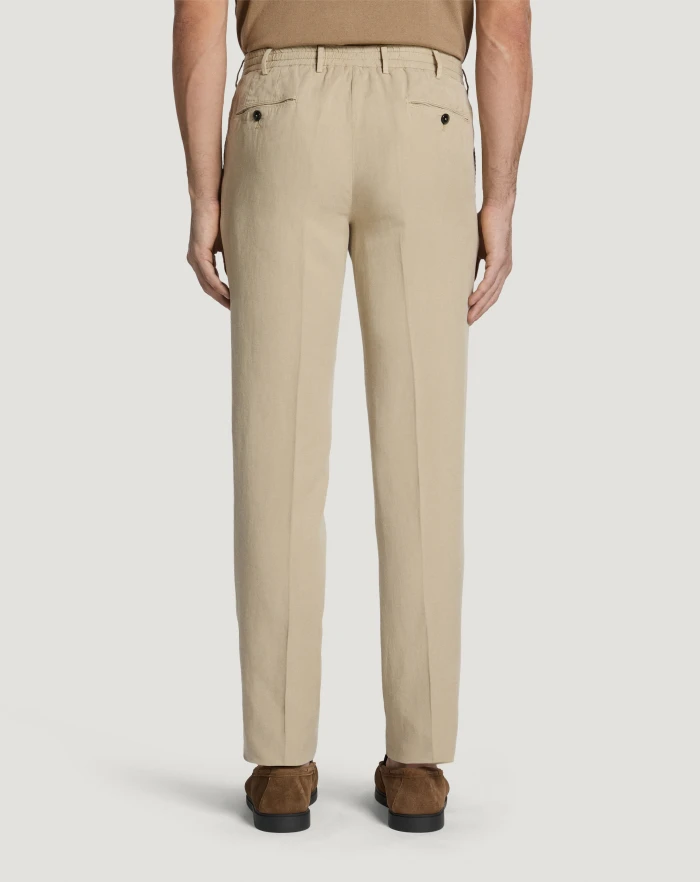 Pantaloni Torino Pantaloni Slim in cotone e lino batavia Italy