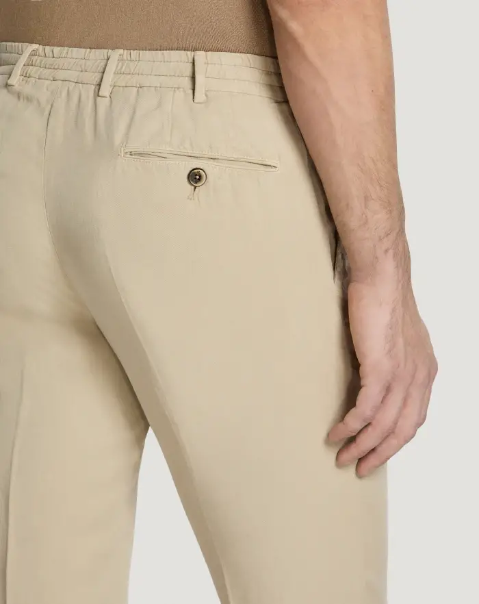 Pantaloni Torino Pantaloni Slim in cotone e lino batavia Italy
