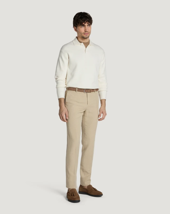 Pantaloni Torino Pantaloni Slim in cotone e lino batavia Italy