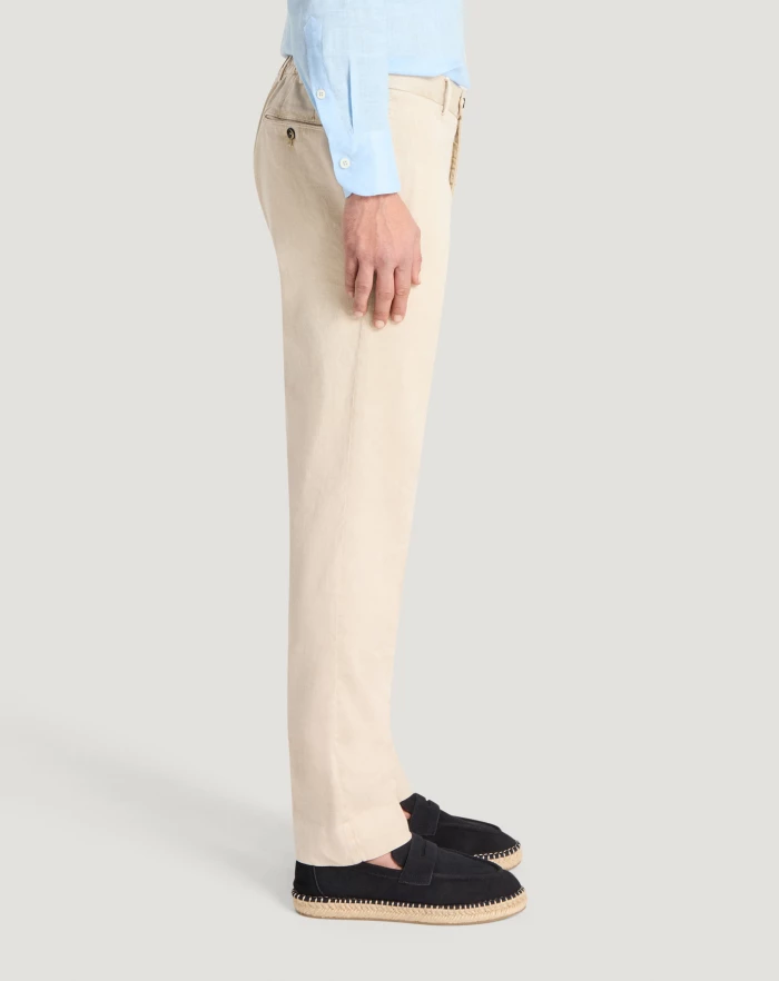 Pantaloni Torino Pantaloni Slim in lino stretch délavé Nuovo