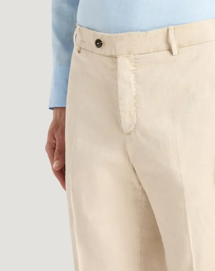 Pantaloni Torino Pantaloni Slim in lino stretch délavé Nuovo