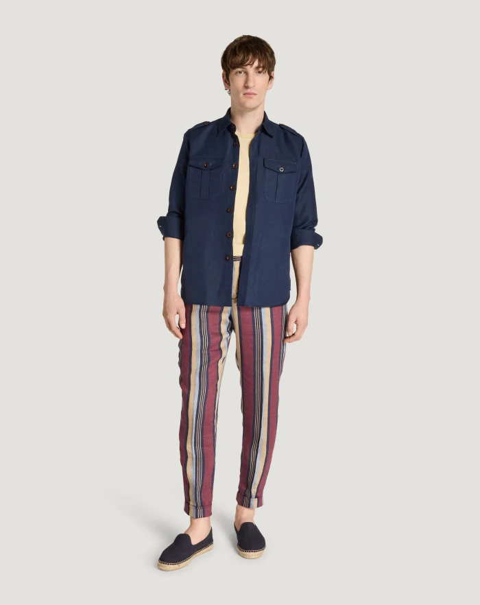 Pantaloni Torino Pantaloni The Rebel in lino fluido Black Friday Prezzi
