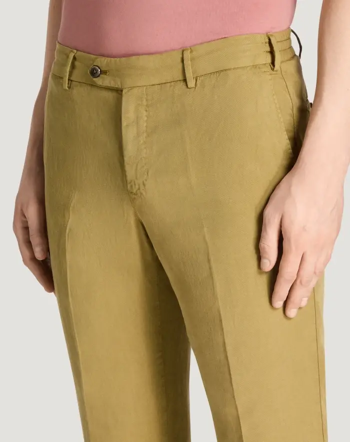 Pantaloni Torino Pantaloni Slim in cotone e lino batavia Prezzo Ridotto
