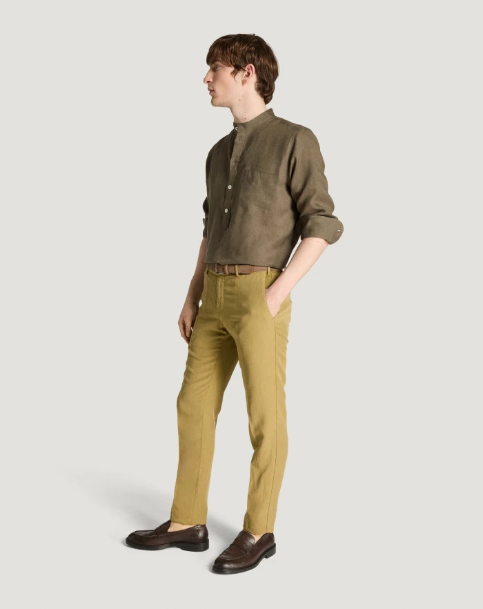 Pantaloni Torino Pantaloni Slim in cotone e lino batavia Prezzo Ridotto