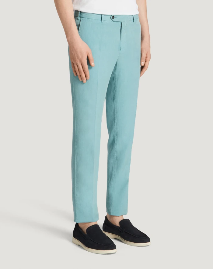 Pantaloni Torino Pantaloni Slim in cotone e lino batavia Offerte