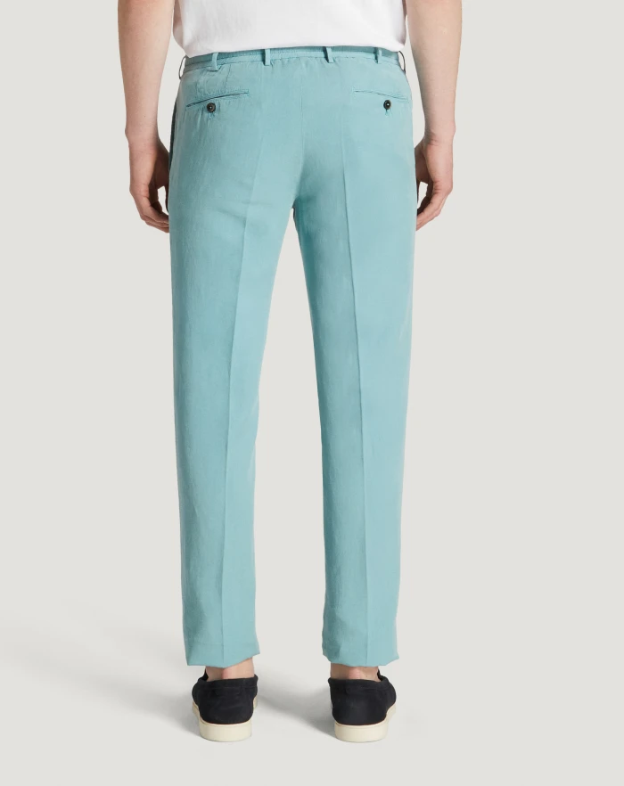 Pantaloni Torino Pantaloni Slim in cotone e lino batavia Offerte