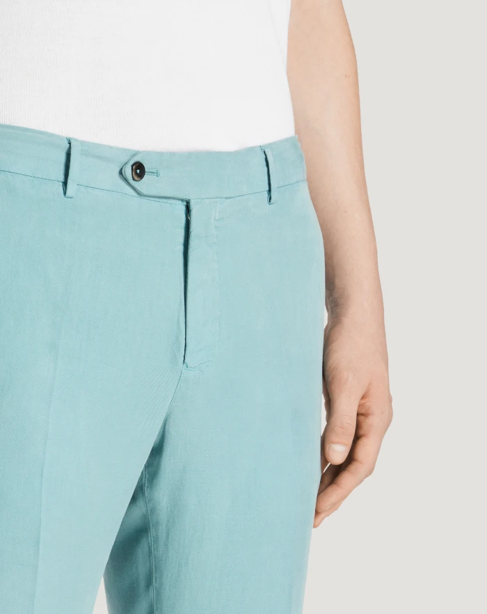 Pantaloni Torino Pantaloni Slim in cotone e lino batavia Offerte