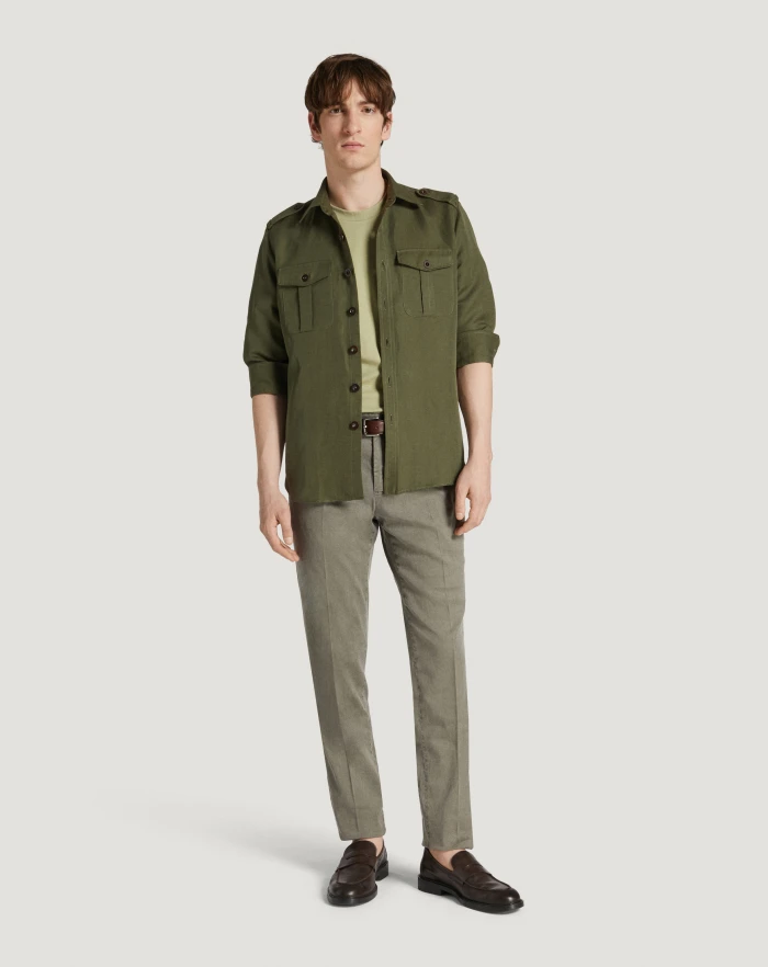 Pantaloni Torino Pantaloni Slim in lino stretch délavé In Linea