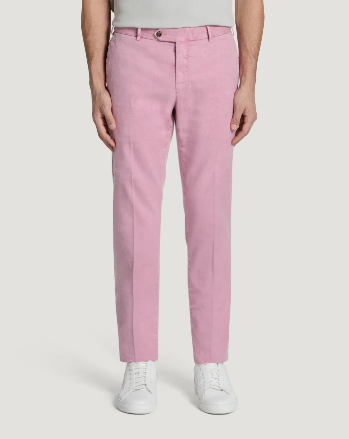 Pantaloni Torino Pantaloni Slim in lino stretch délavé Spedizione Gratuita