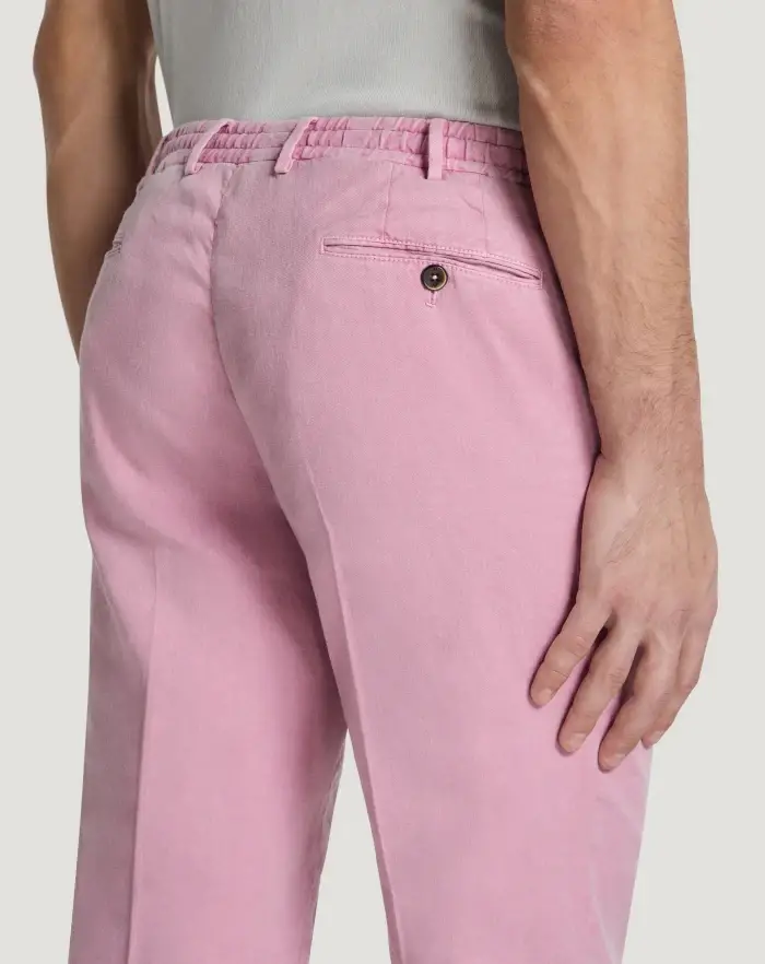 Pantaloni Torino Pantaloni Slim in lino stretch délavé Spedizione Gratuita