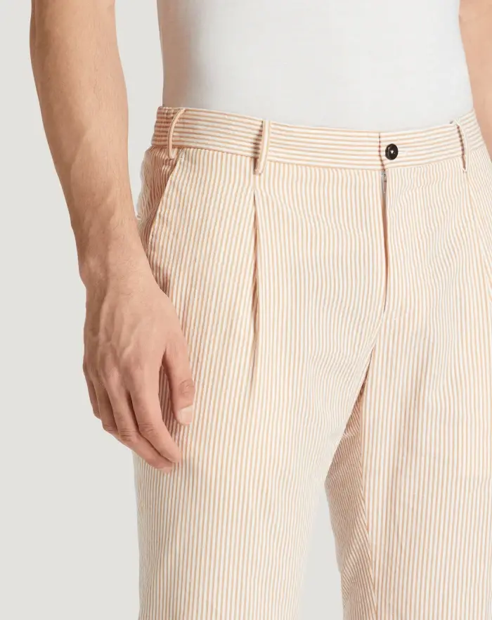Pantaloni Torino Pantaloni Slim in cotone seersucker a righe Qualità Garantita
