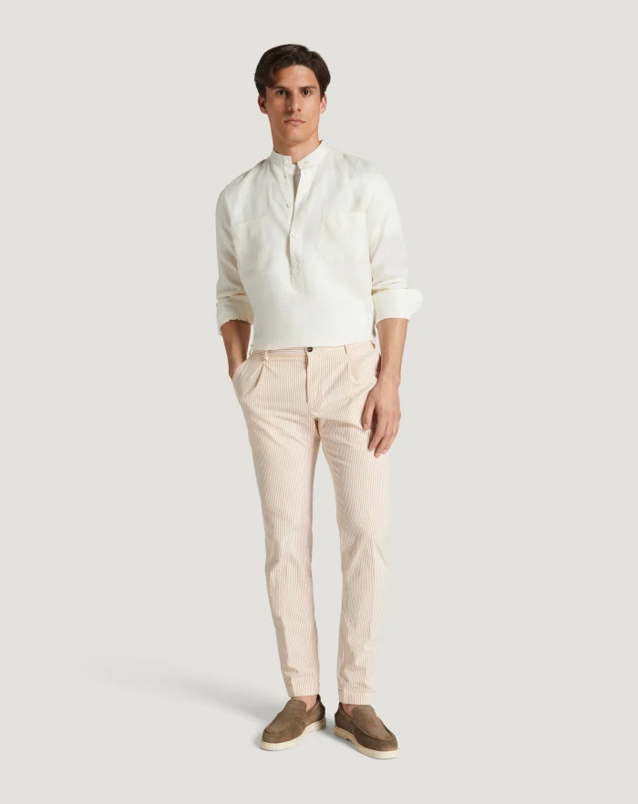 Pantaloni Torino Pantaloni Slim in cotone seersucker a righe Qualità Garantita