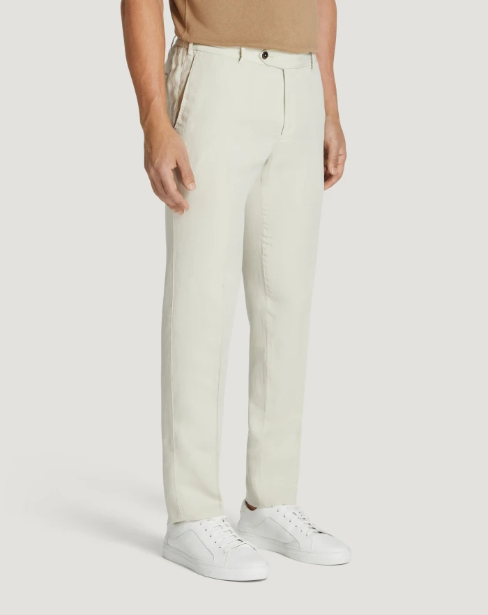Pantaloni Torino Pantaloni Slim in cotone e lino batavia Consegna Veloce