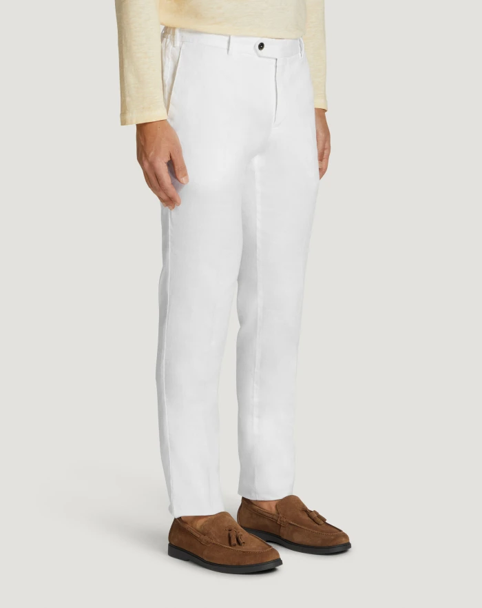 Pantaloni Torino Pantaloni Slim in lino stretch délavé Affare Del Giorno