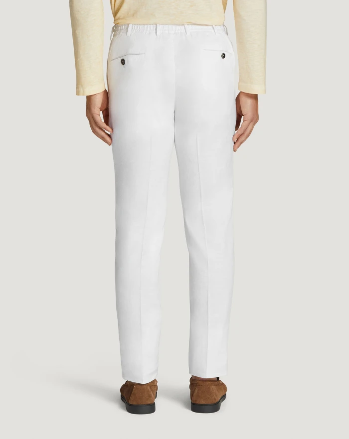 Pantaloni Torino Pantaloni Slim in lino stretch délavé Affare Del Giorno