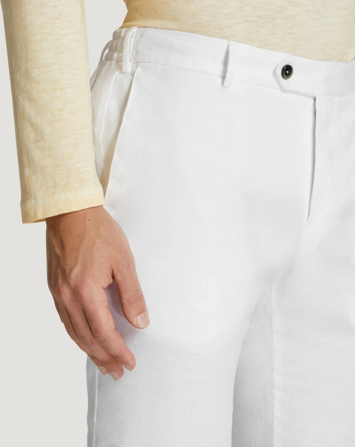 Pantaloni Torino Pantaloni Slim in lino stretch délavé Affare Del Giorno