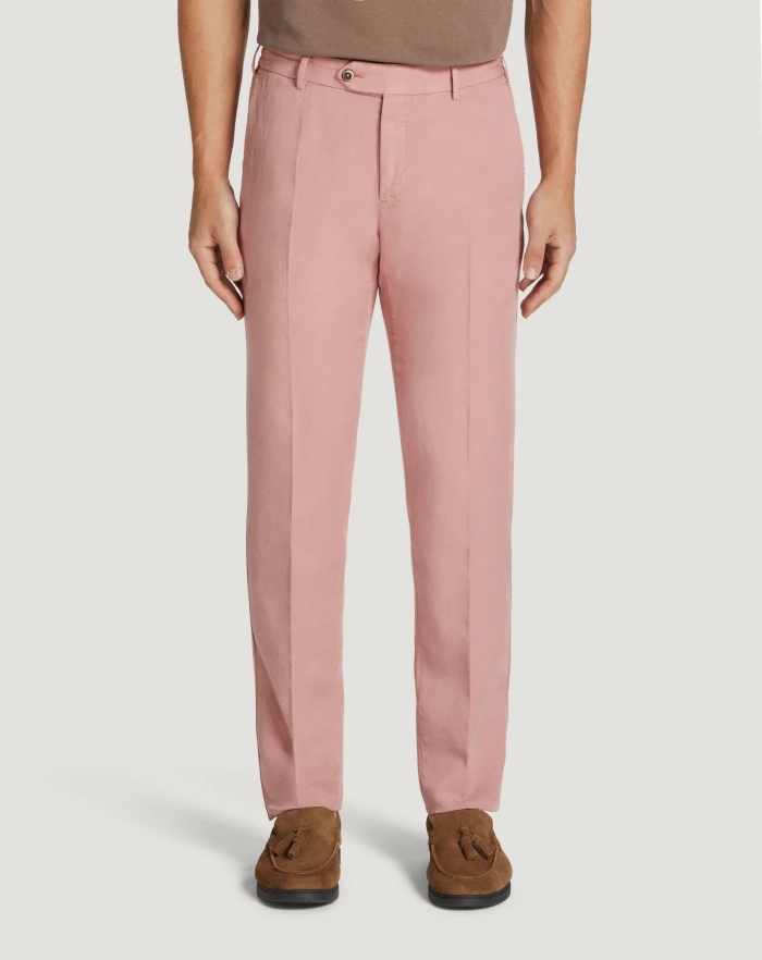 Pantaloni Torino Pantaloni Slim in cotone e lino batavia Sconto