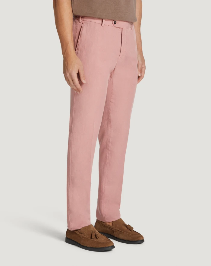 Pantaloni Torino Pantaloni Slim in cotone e lino batavia Sconto