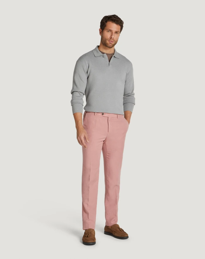 Pantaloni Torino Pantaloni Slim in cotone e lino batavia Sconto