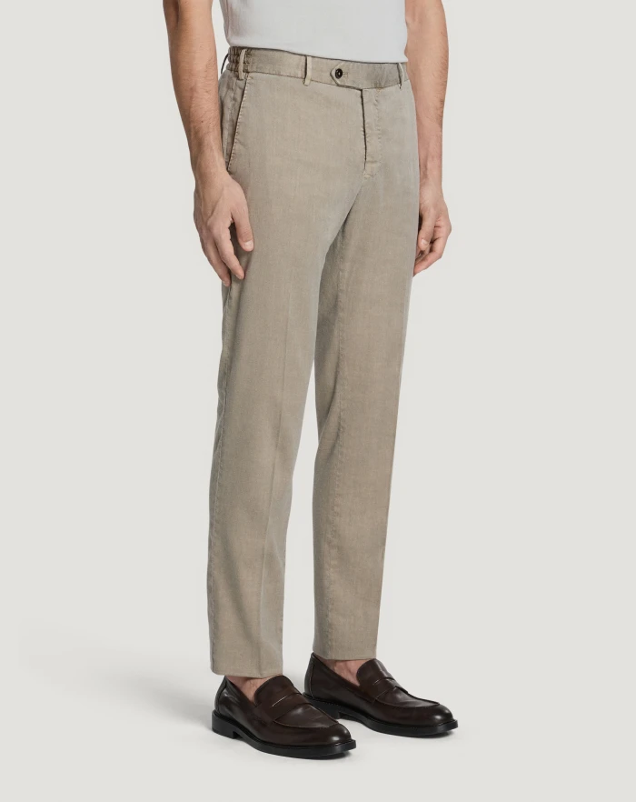 Pantaloni Torino Pantaloni Slim in lino stretch délavé Nuovi prodotti