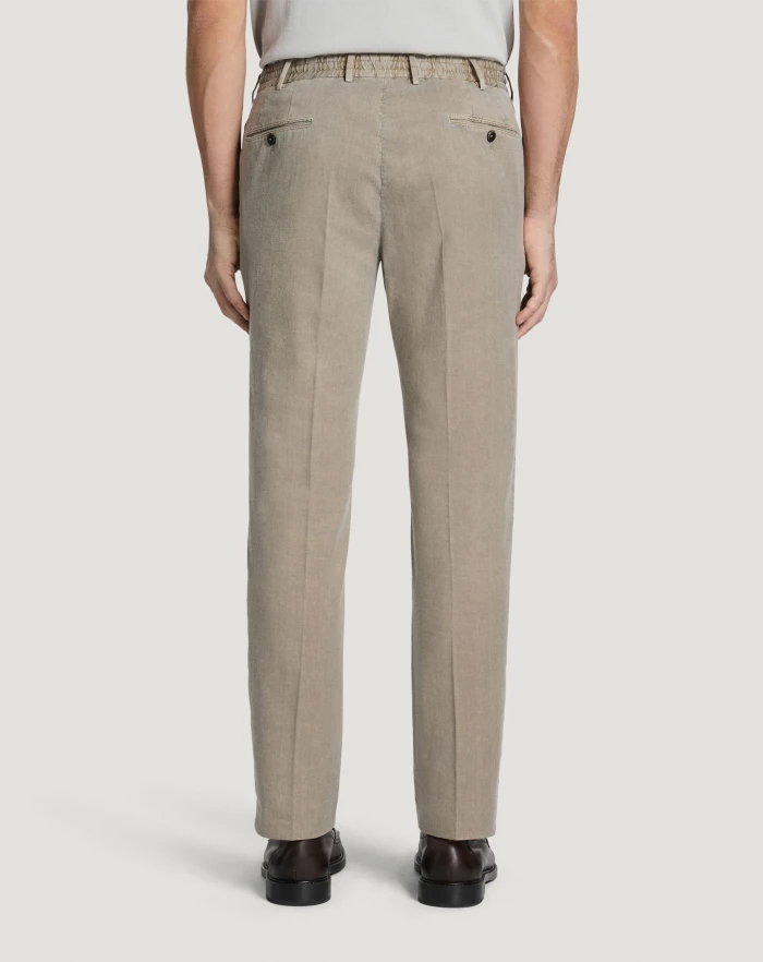 Pantaloni Torino Pantaloni Slim in lino stretch délavé Nuovi prodotti
