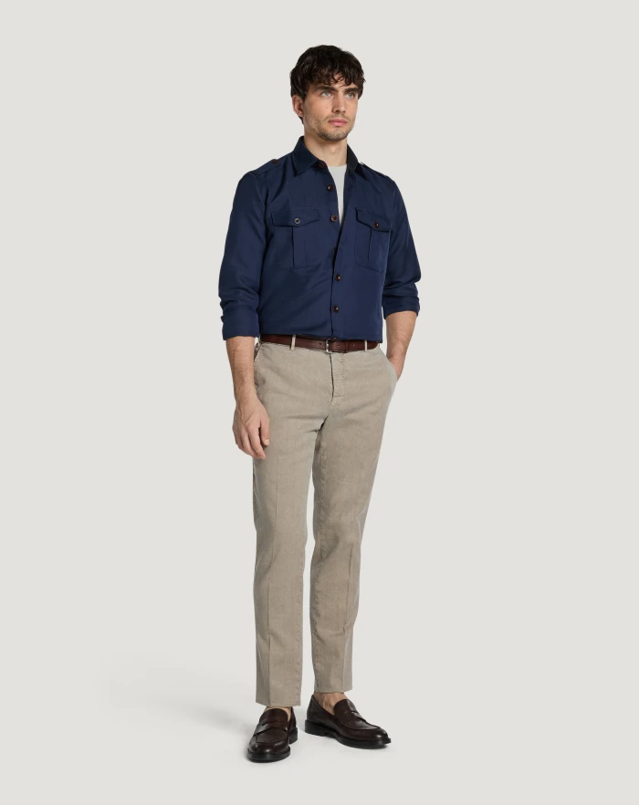 Pantaloni Torino Pantaloni Slim in lino stretch délavé Nuovi prodotti