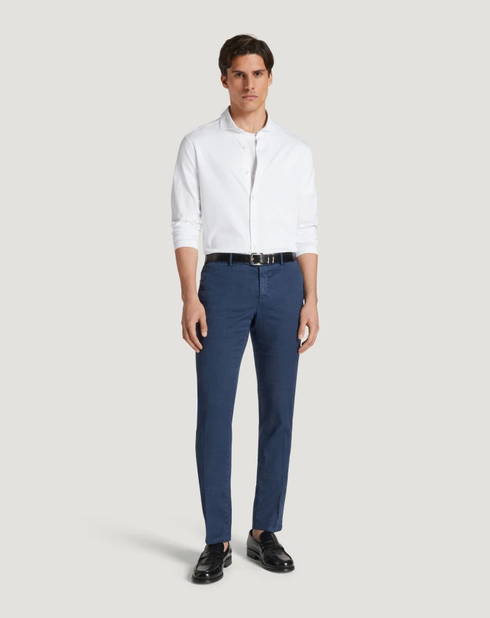Pantaloni Torino Pantaloni Slim in lino stretch délavé Comprane uno, ottenene uno gratis